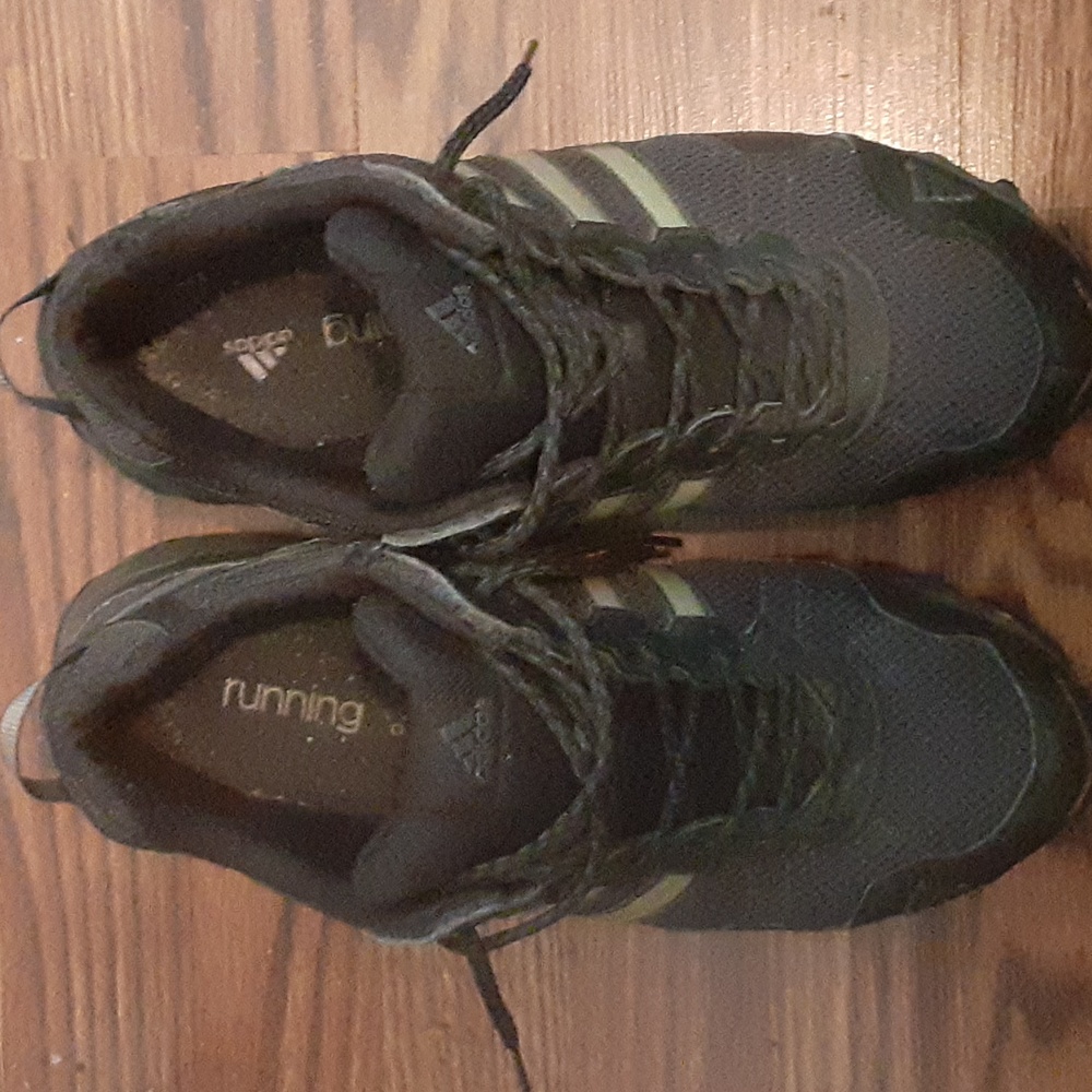 A pair of Adidas running shoes